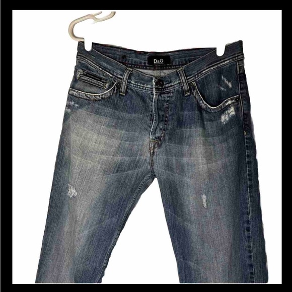 Dolce & Gabbana Vintage Distressed Light Wash Ittierre‎ Straight Leg Jeans Sz 34 - Picture 4 of 9